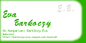 eva barkoczy business card